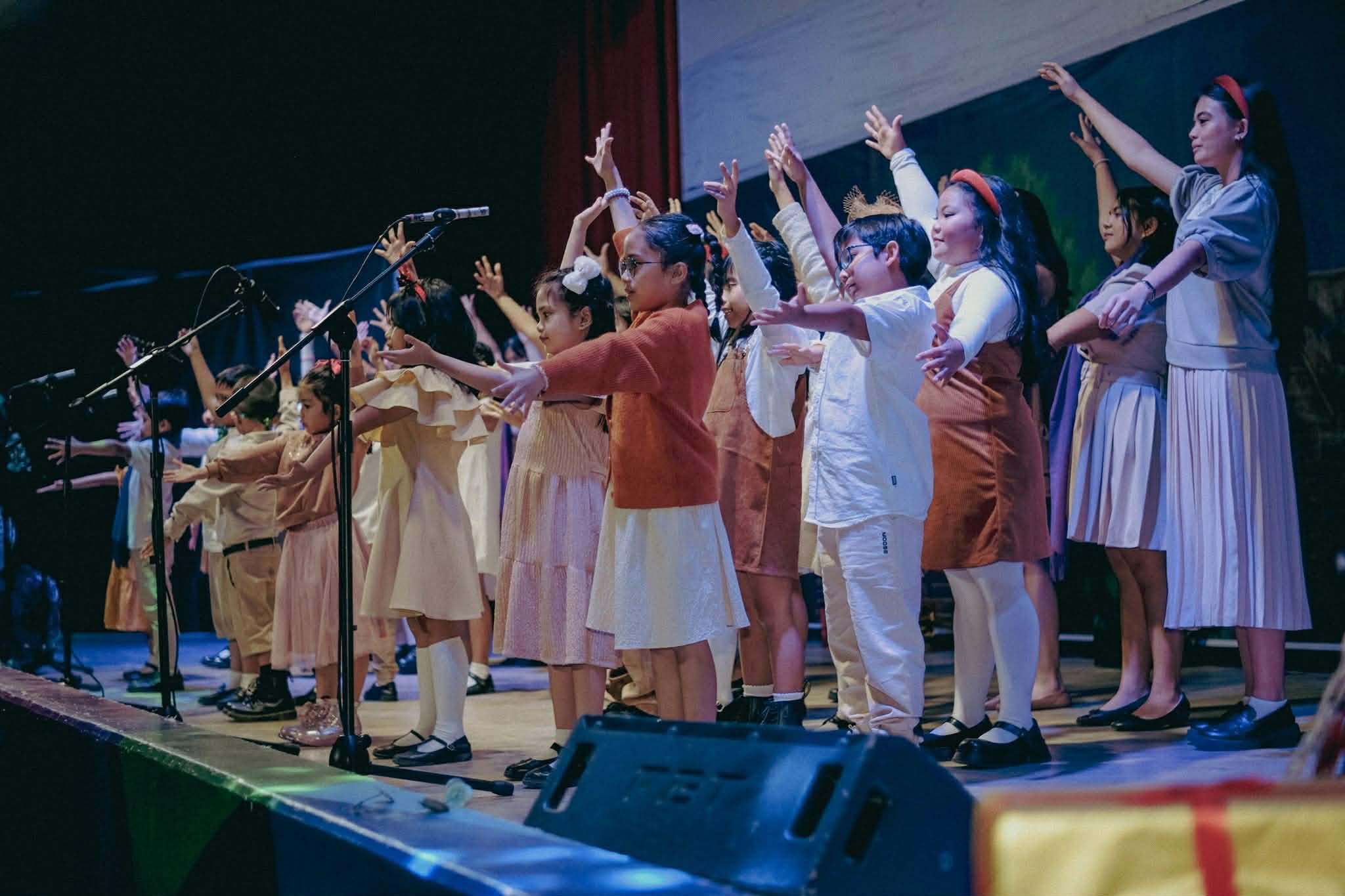 Young students performing